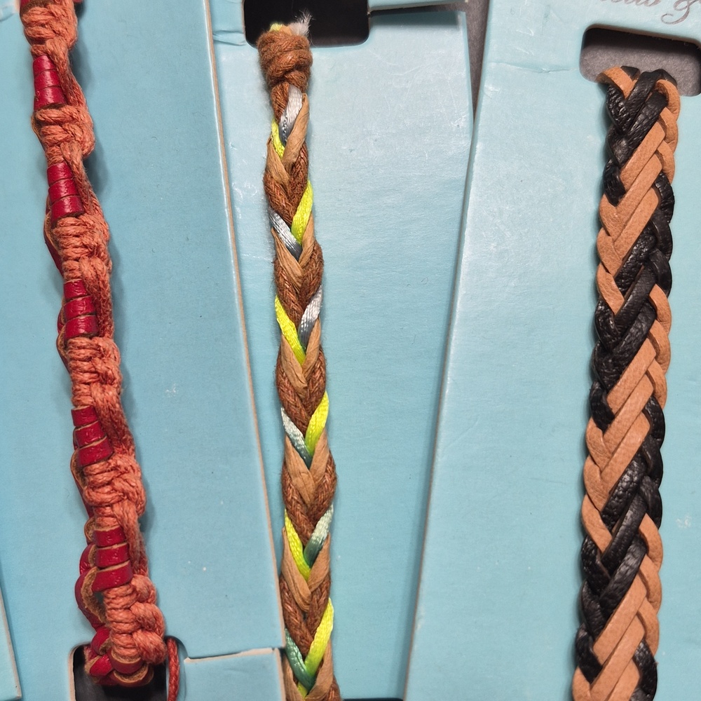 11 Pc Lot Handmade Friendship Leather Shell Beaded Woven Braided Bracelets NEW - Picture 16 of 16